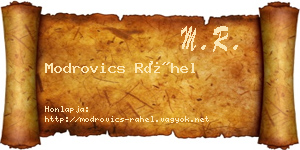 Modrovics Ráhel névjegykártya